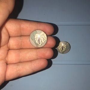 Vintage Laurel Burch Peace Lily Stud Earrings